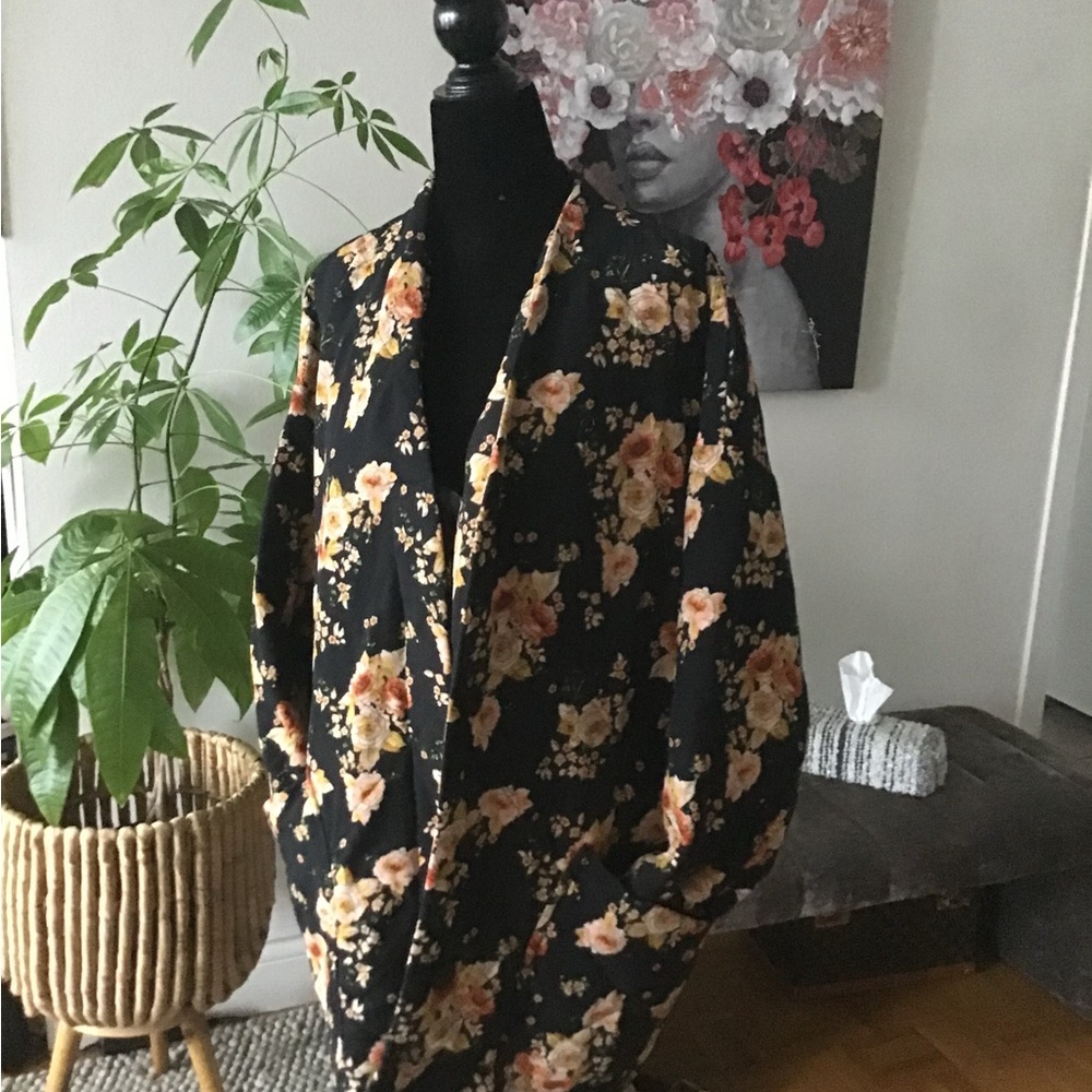 Fall Floral print outerwear jacket front pocket Polyester quilted lining